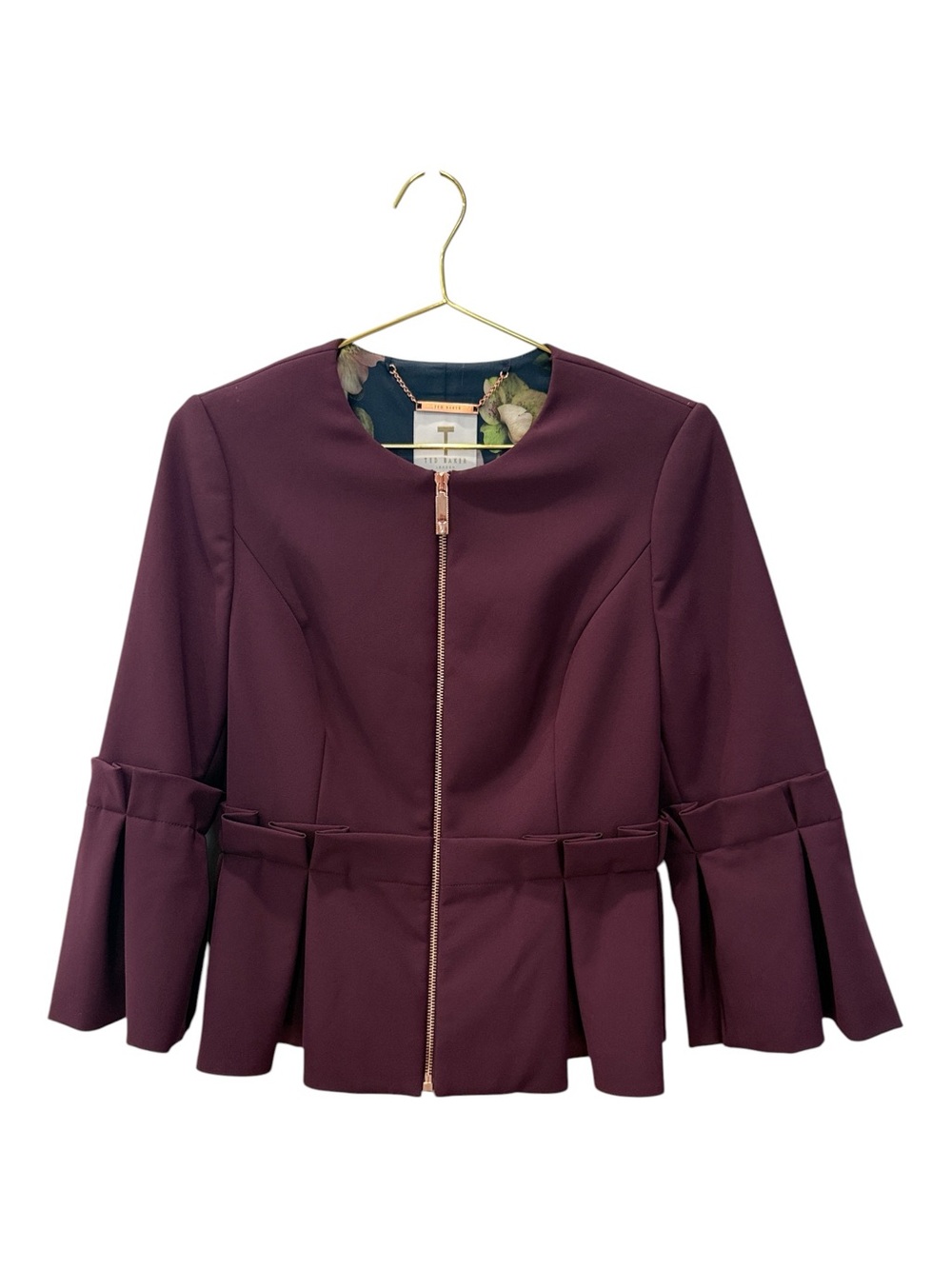 Ted Baker Plum Peplum Zip Jacket